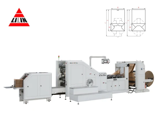 Prodotti caldi Linea di produzione automatica di sacchetti di carta per stampa a fondo quadrato Lsb-330XL+Lst21100